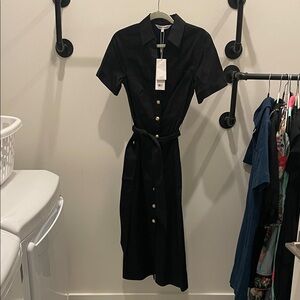 NWT Veronica Beard Elegant Black Button-Down Dress size 2